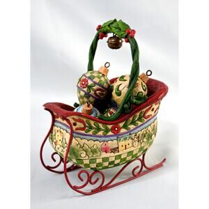 Jim Shore Sleigh Bells Rings Set of 6 Christmas Ornaments #4009195 NIB